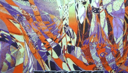 tangerine/grape design poly stretch satin tangerine/grape design poly stretch satin