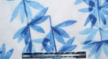 NY designer blue pressed leaves cotton lawn NY designer blue pressed leaves cotton lawn