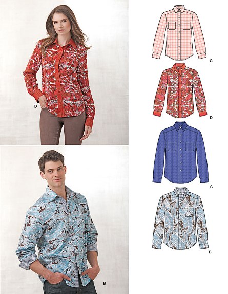 New Look 6232 Misses' and Men's Button Down Shirt New Look 6232 Misses' and Men's Button Down Shirt