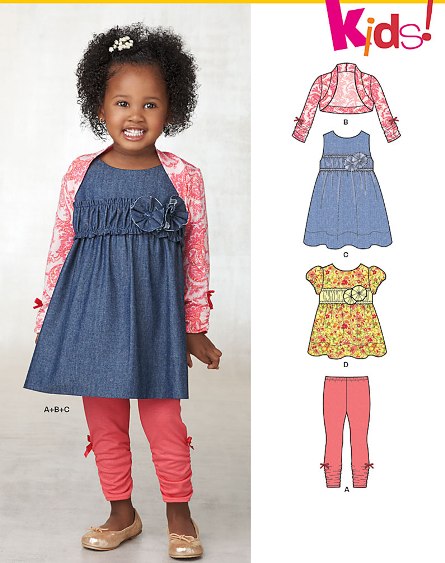 New Look 6236 Toddlers' Dress, Top, Leggings and Bolero New Look 6236 Toddlers' Dress, Top, Leggings and Bolero