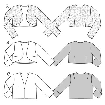 Free sewing pattern for bolero jacket
