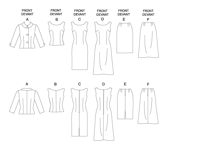 Butterick 5147 Lifestyle Wardrobe Line Drawing