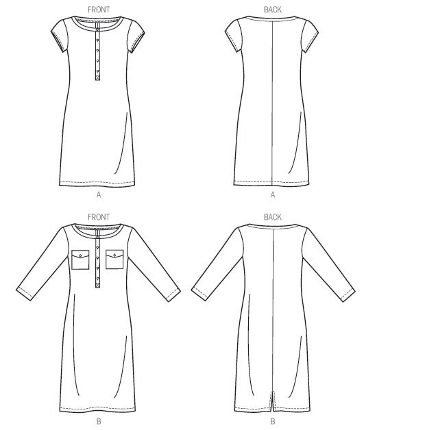 Butterick 6041 Misses' Dress Line Drawing