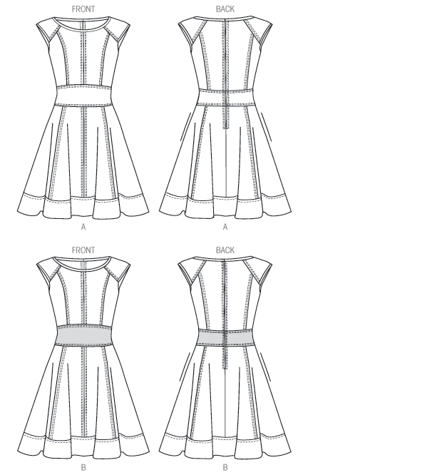 Butterick 6053 Misses' Dress Line Drawing