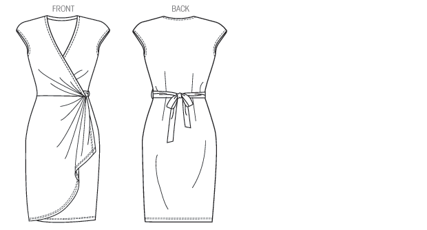 Butterick 6054 Misses' Dress Line Drawing