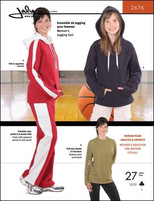  Jalie 2676 from Jalie patterns is a Jogging suit for Women sewing pattern