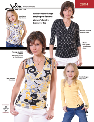  Jalie 2804 from Jalie patterns is a Empire crossover top sewing pattern
