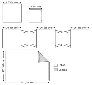 Click to magnify/shrink Kwik Sew 3788 Pillow Covers & Throw Line Drawing