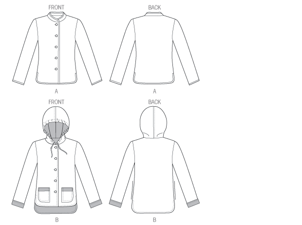 Click to magnify/shrink Kwik Sew 4015 Misses' Lined Jackets Line Drawing