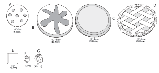 Click to magnify/shrink McCall's 6765 Floor Mats and Pillows Line Drawing