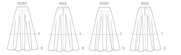 Click to magnify/shrink McCall's 6799 Misses' Skirts Line Drawing