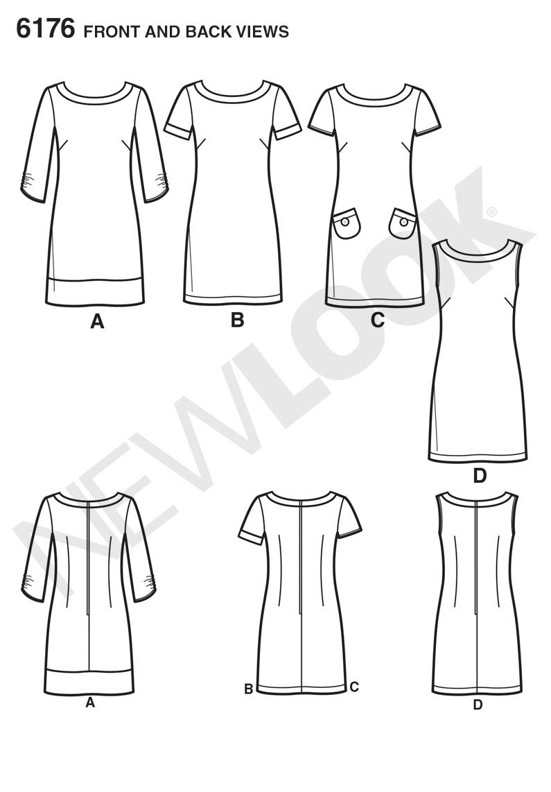 New Look 6176 Misses Dress sewing pattern