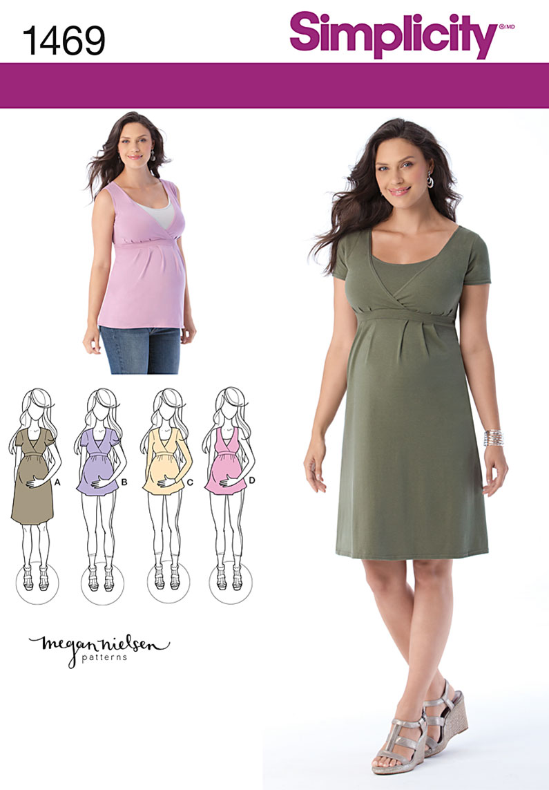 Simplicity 1469 Maternity and Nursing Knit Top or Dress sewing pattern