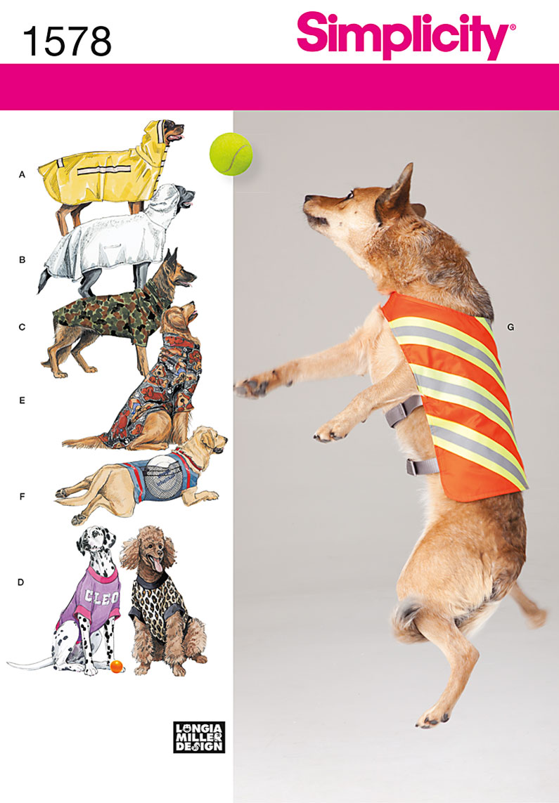 Simplicity 1578 Large Size Dog Clothes Sewing Pattern