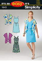 Simplicity 1643 Pattern ( Size XS-S-M-L-XL )
