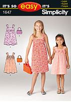 Simplicity 1647 Pattern ( Size 3-4-5-6-7-8-10-12-14 )