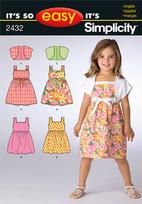 Simplicity 2432 Pattern( Size 3-4-5-6-7-8 )