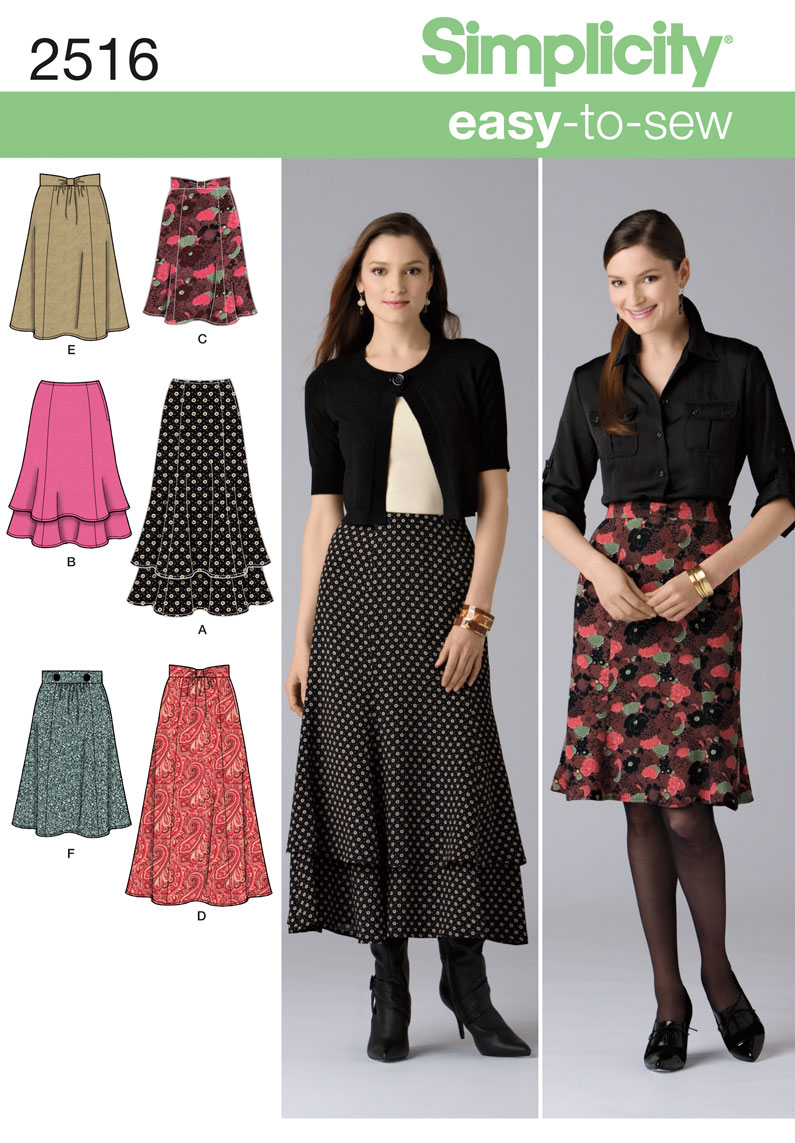 Simplicity Misses Skirts 2516