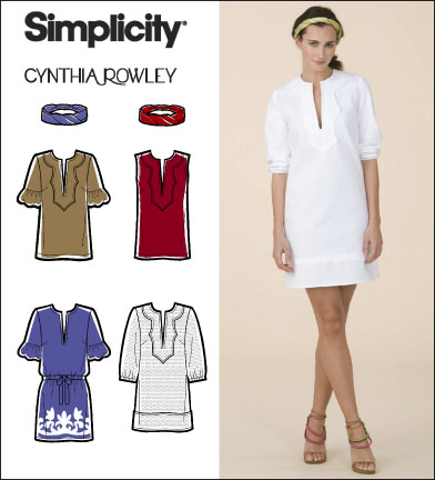 Free Dress Sewing Patterns on Simplicity 2584   Misses Dress  Tunic And Headband Cynthia Rowley