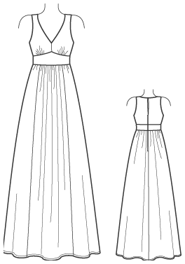 Simplicity 2638 Misses' Dress Line Drawing