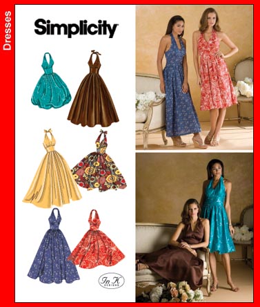 Retro Vintage Repro Rockabilly Halter Dress Sewing Pattern 6 22