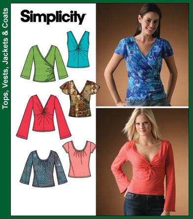 Wrap Dress on Simplicity 4076 Misses Knit Tops