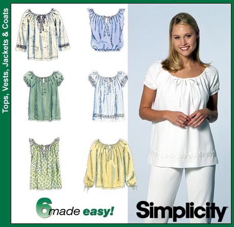 blouse patterns pattern sewing simplicity 8741 peasant tops easy mexican dress blouses plus patternreview sew vogue clothing tunic shirt diy