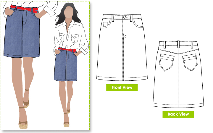 Jean Skirt Pattern 105