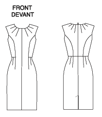 Click to magnify/shrink Vogue Patterns 1156 Misses' Dress Line Drawing