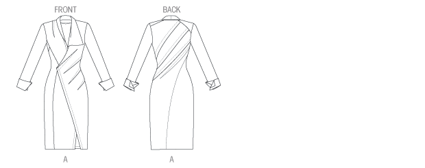 Click to magnify/shrink Vogue Patterns 1361 Misses' Dress Line Drawing