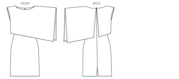 Click to magnify/shrink Vogue Patterns 1373 Misses' Dress Line Drawing