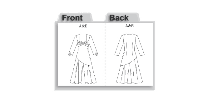 Click to magnify/shrink Vogue Patterns 2926 MISSES' DRESS Line Drawing