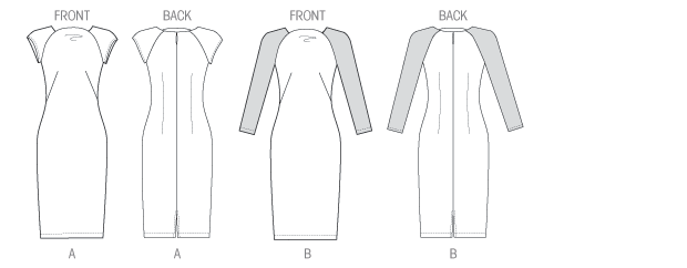 Click to magnify/shrink Vogue Patterns 8918 Misses' Dress Line Drawing