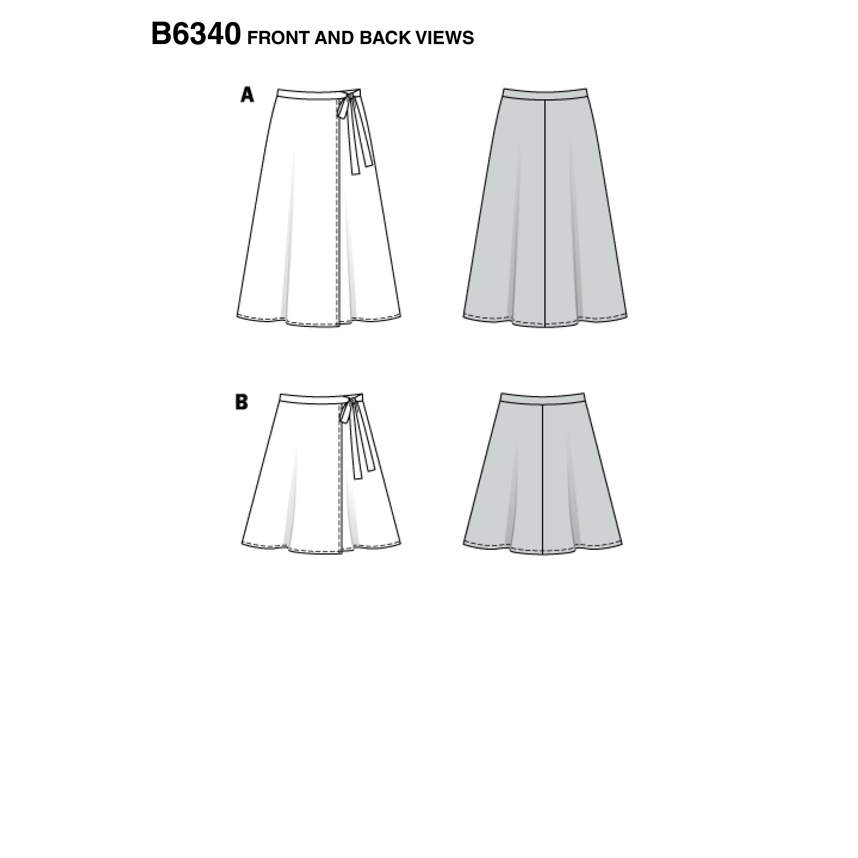 Burda 6340 Misses' Wrap Skirt