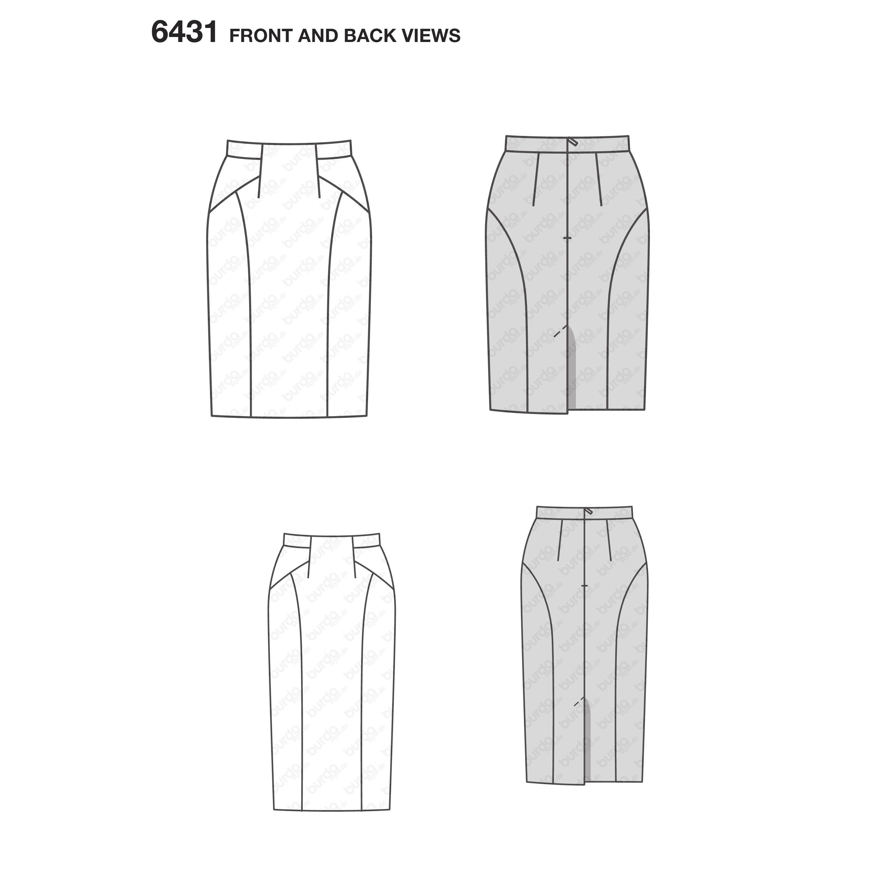 Burda Burda Style Pattern B6431 Misses' Pencil Skirt