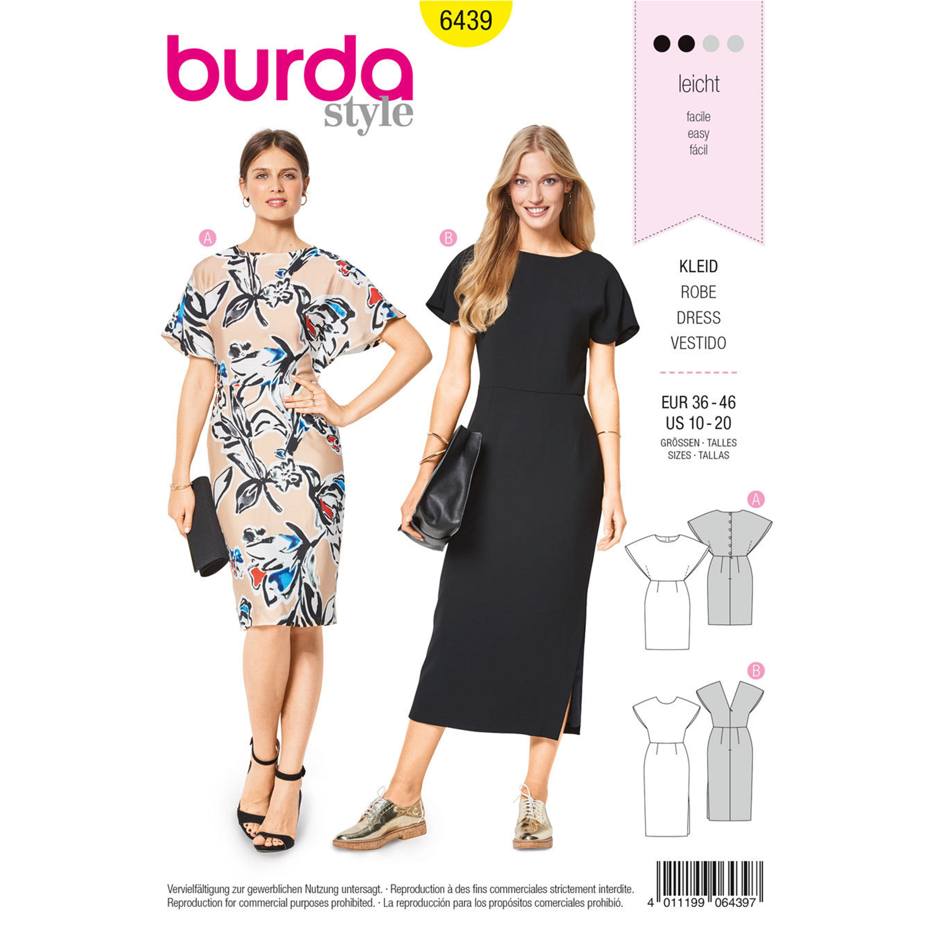 Burda Burda Style Pattern B6439 Misses' Back Interest Dresses