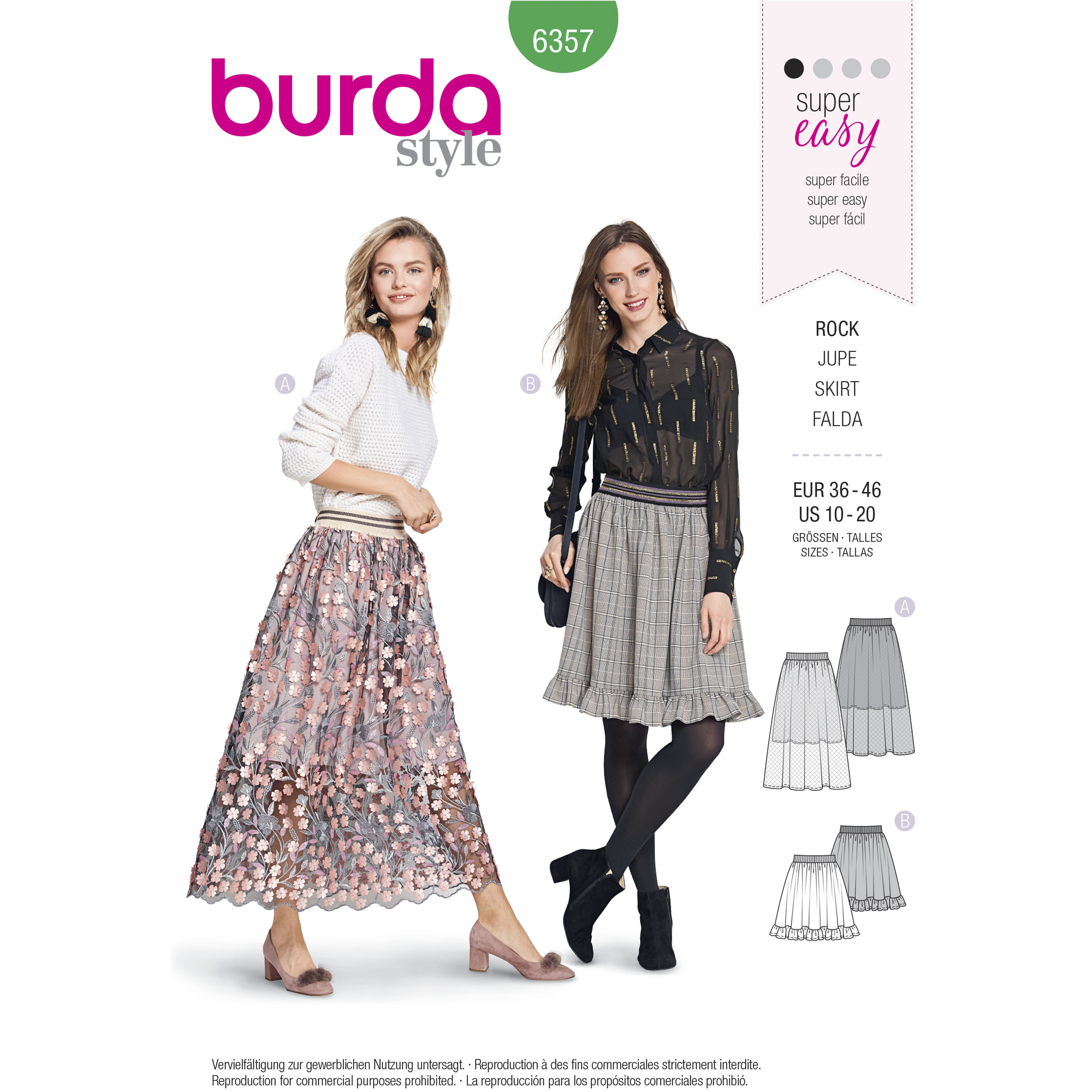 Burda 6357 Misses' Skirts