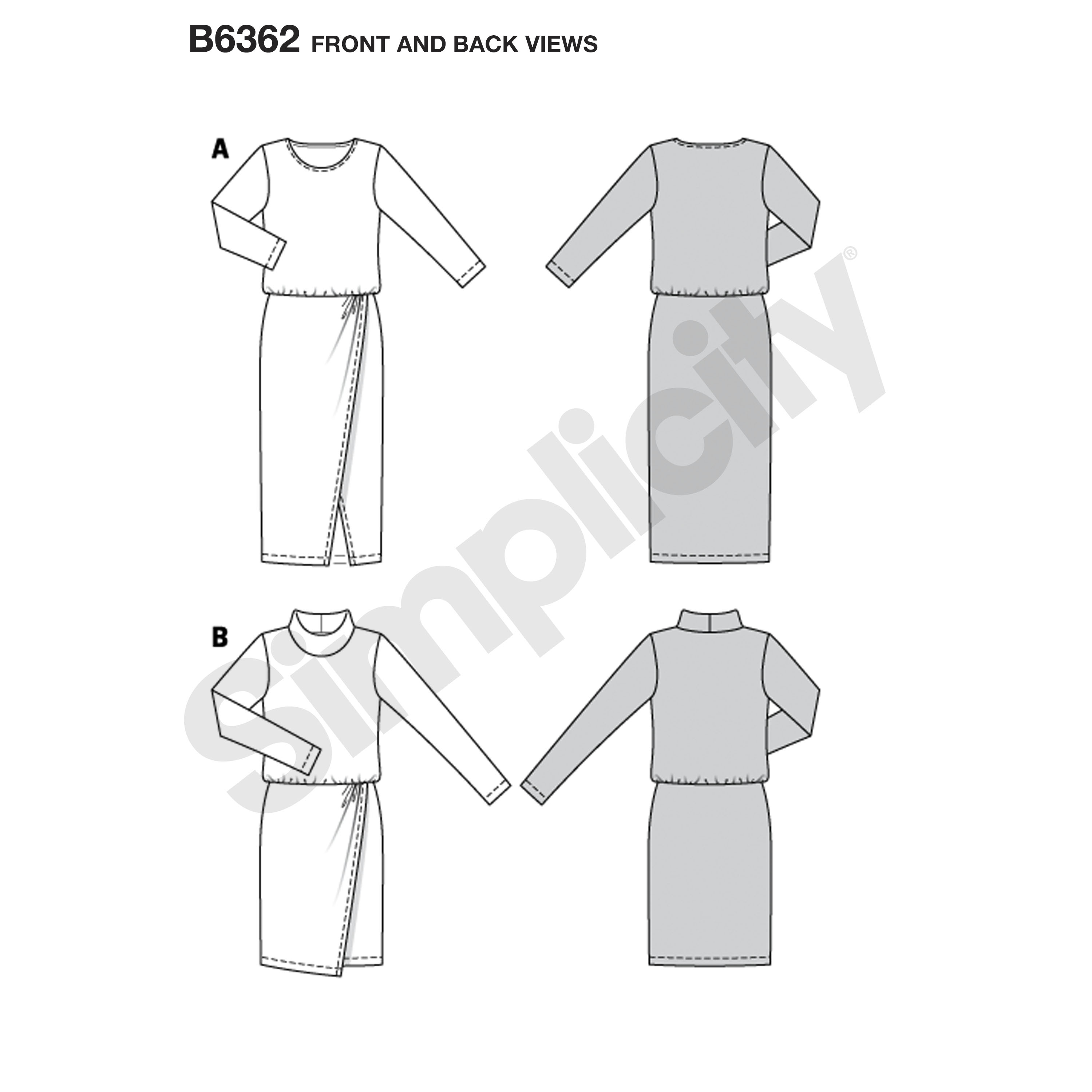 knee length dresses for ladies Jersey Wrap Dress Pattern (sizes 10-28)  owl and sewing cat