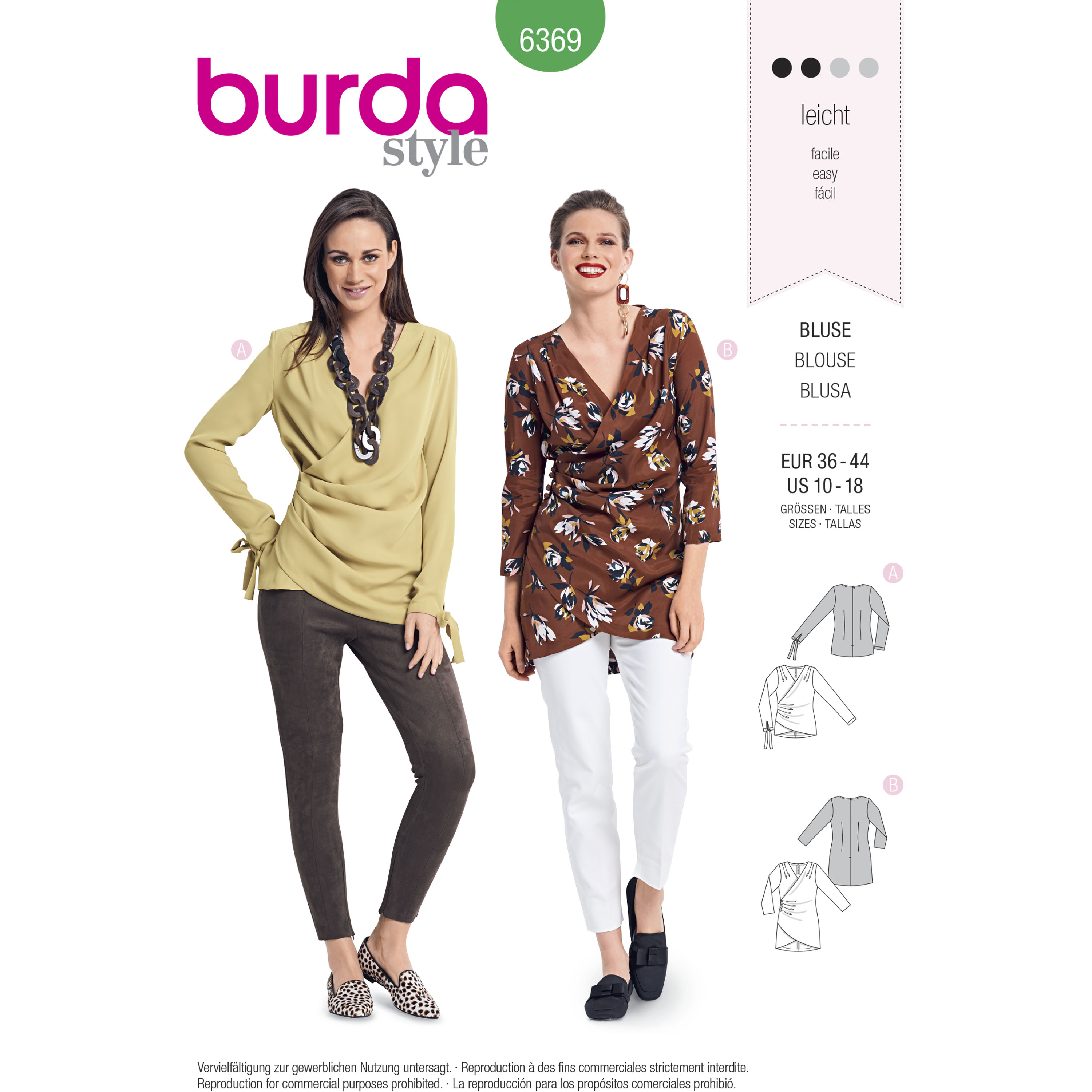 Burda 6369 Misses' Blouses