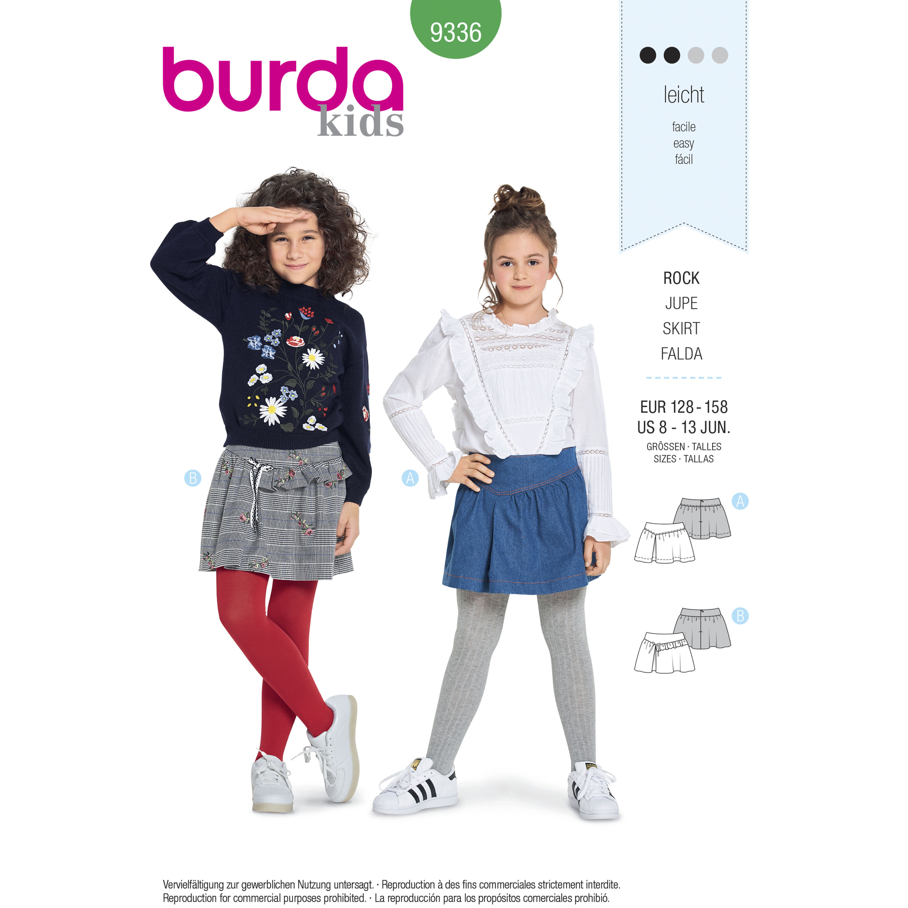 Burda 9336 Children's Skirts