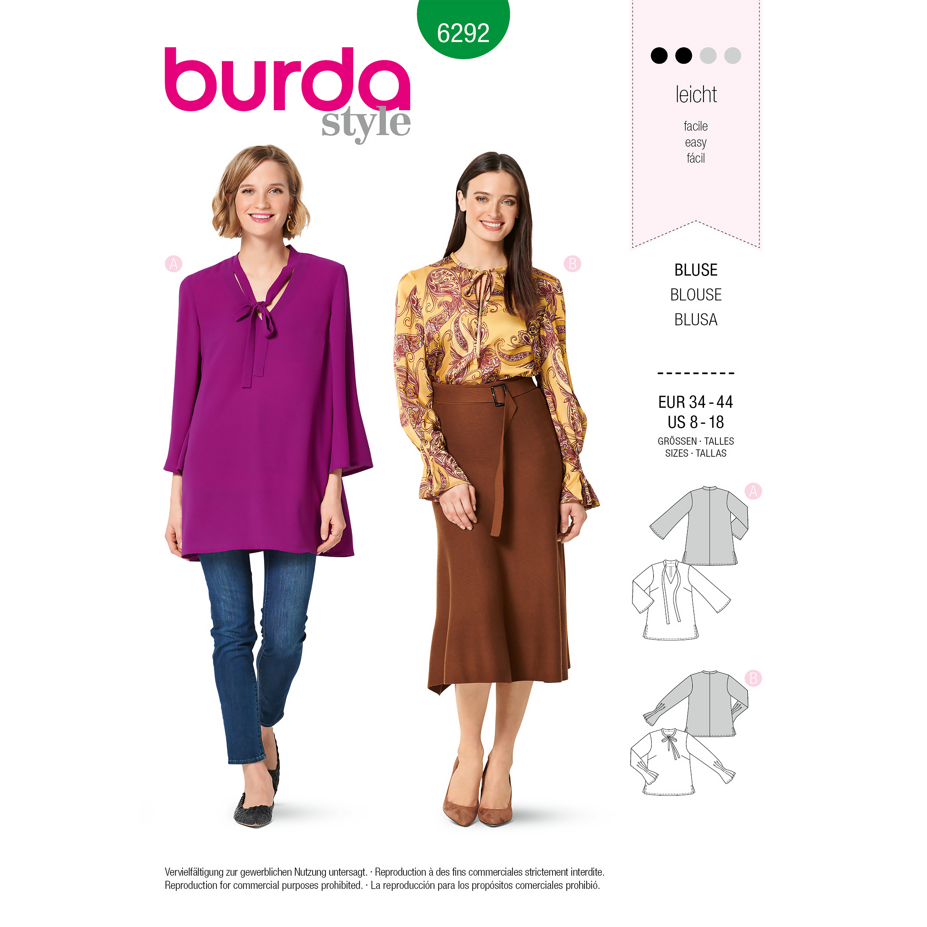 Burda 6292 Misses' Tunic or Top