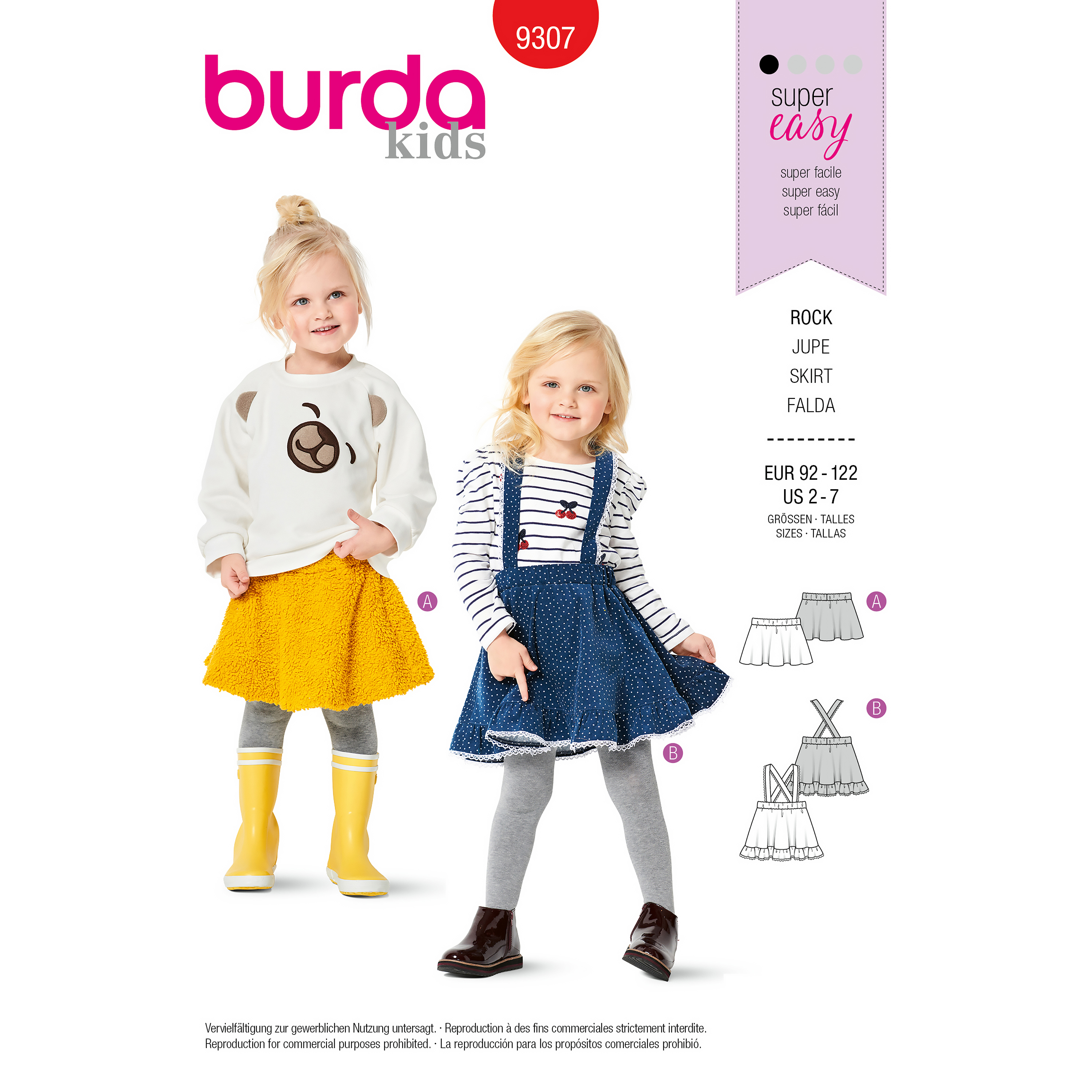 Burda 9307 Children's Skirts