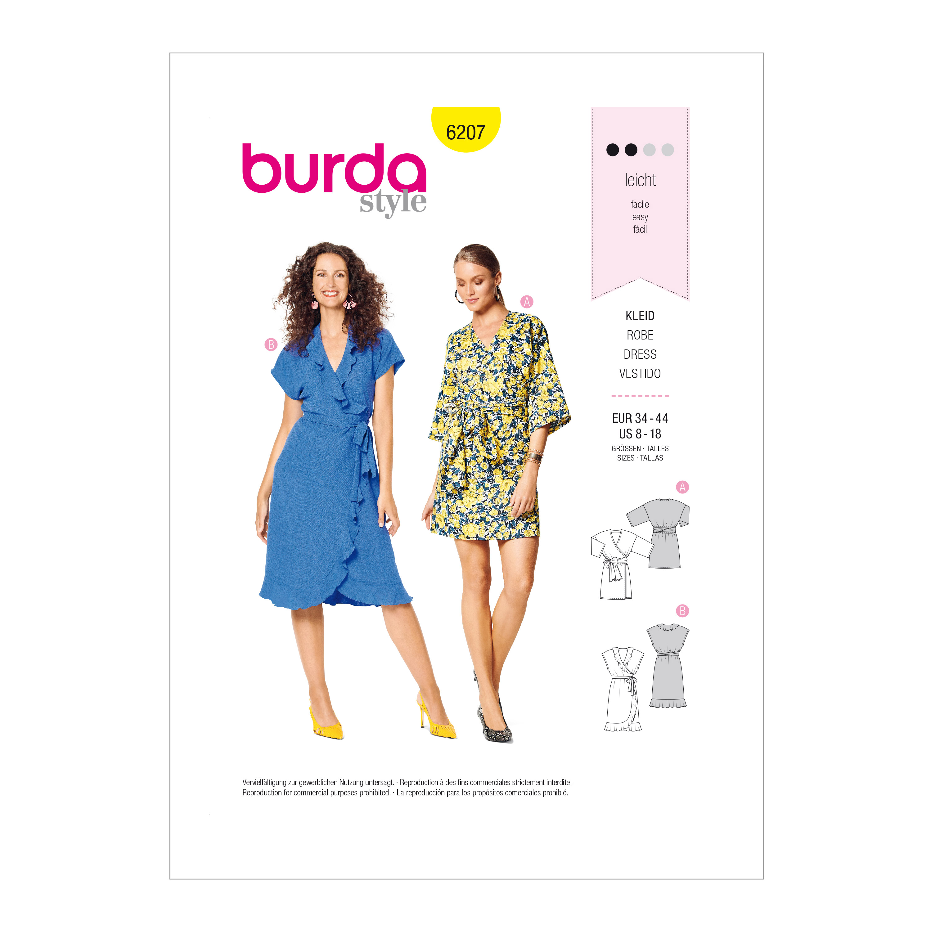 Burda 6207 Misses' Pull-On Dresses With Variations