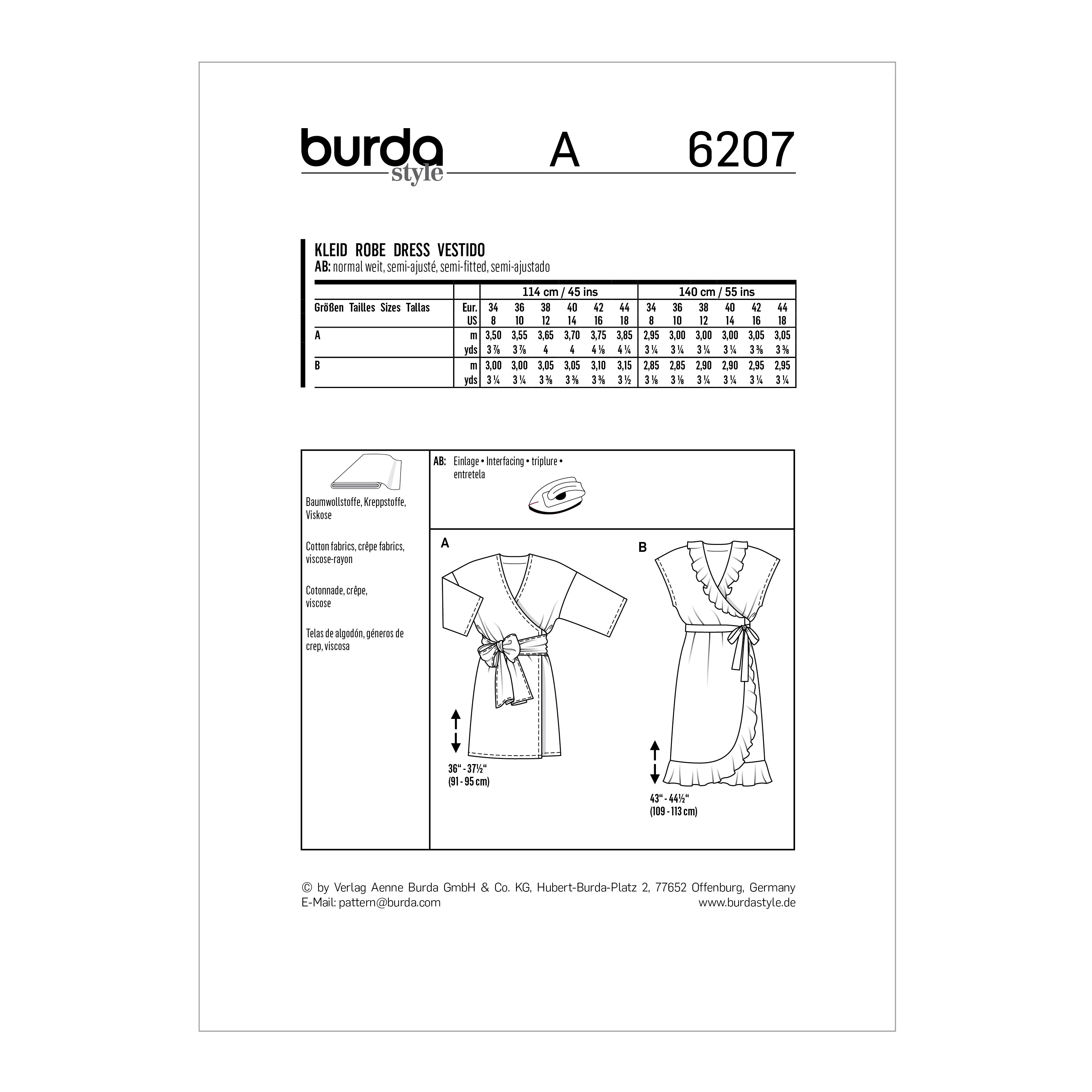 Burda 6207 Misses' Pull-On Dresses With Variations