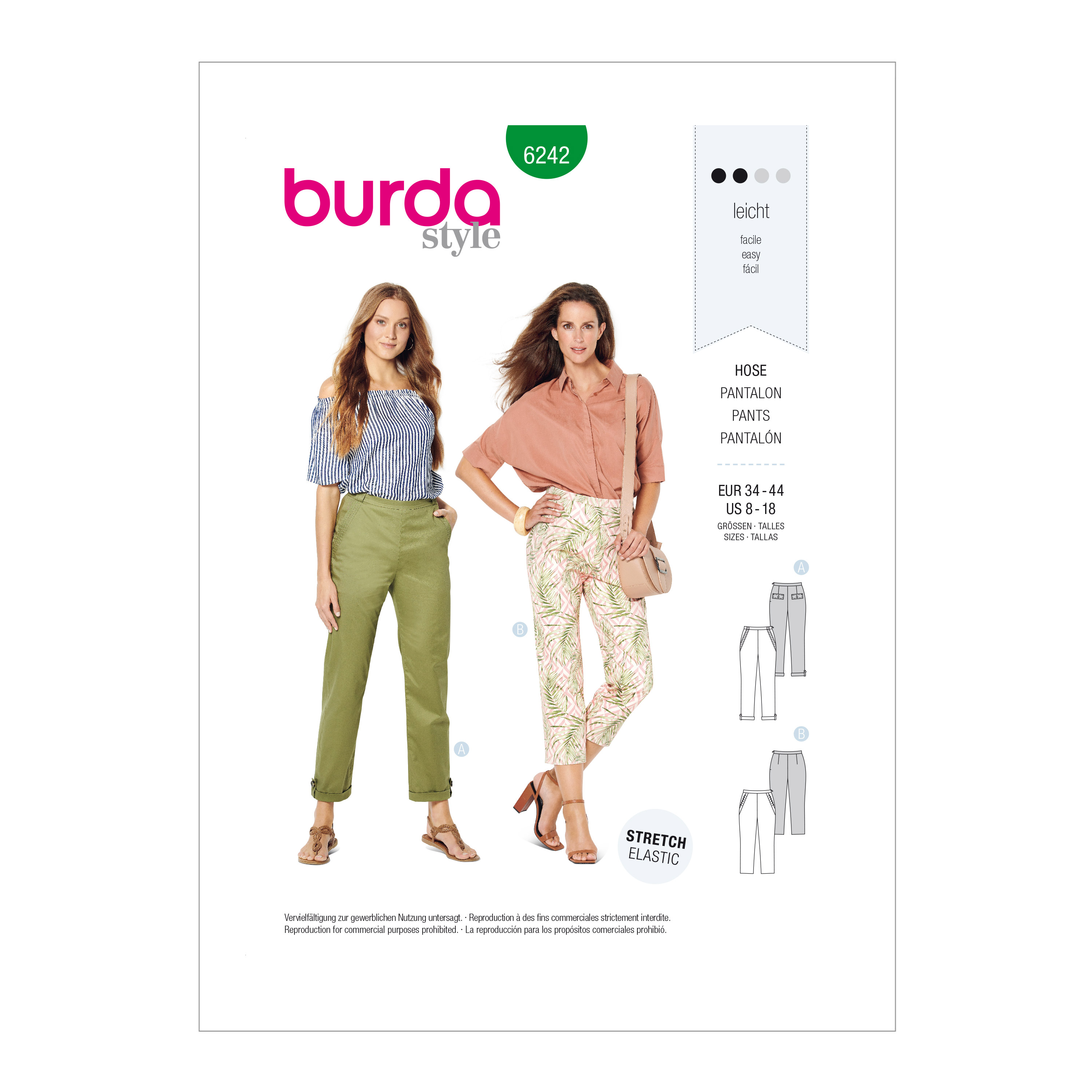 Burda 6242 Misses' Pants