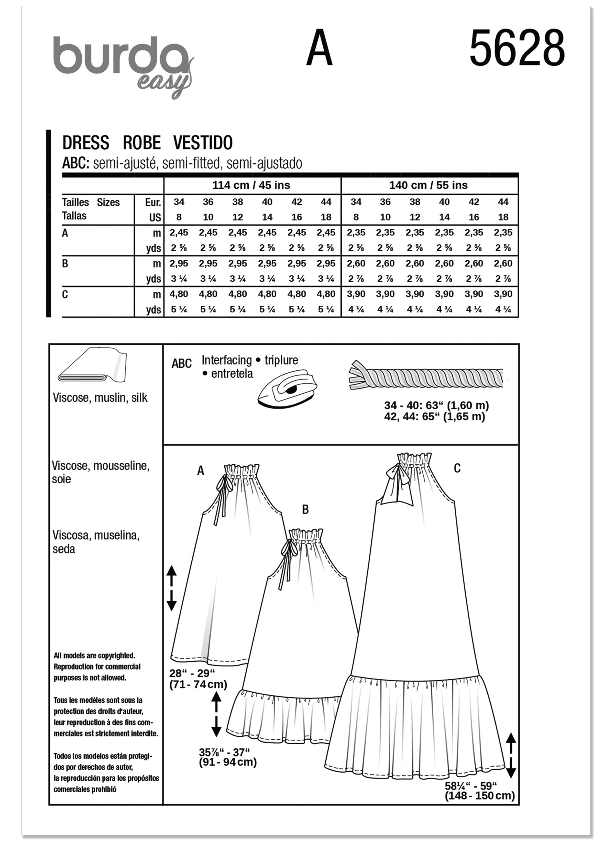 Burda 5628 Misses' Dresses
