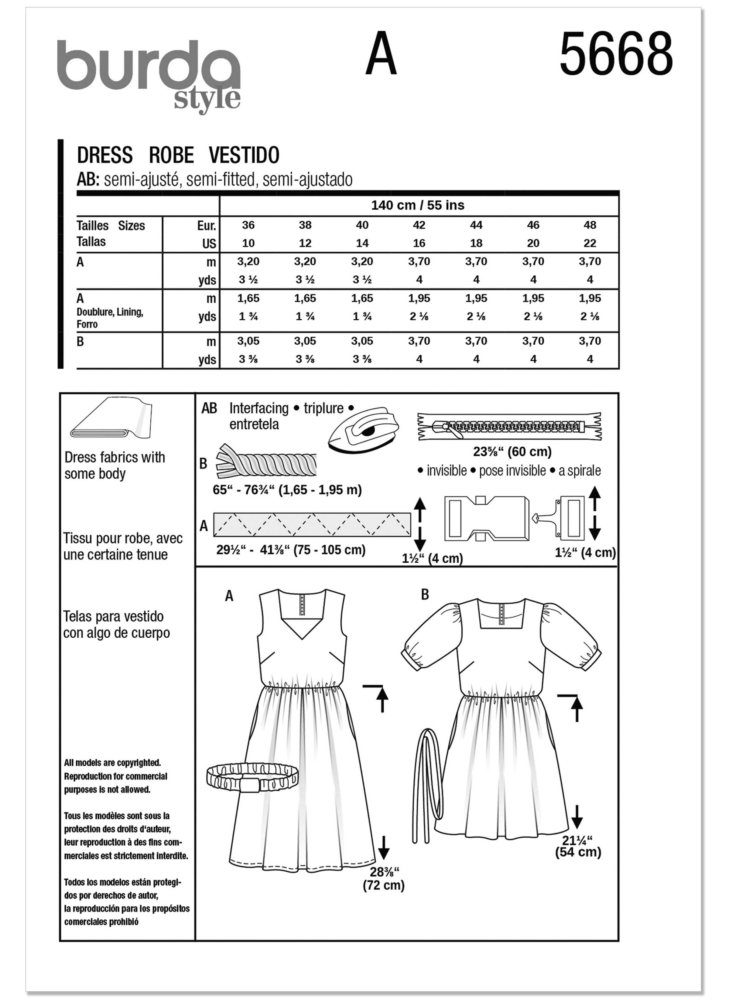 Burda 5668 Misses' Dresses