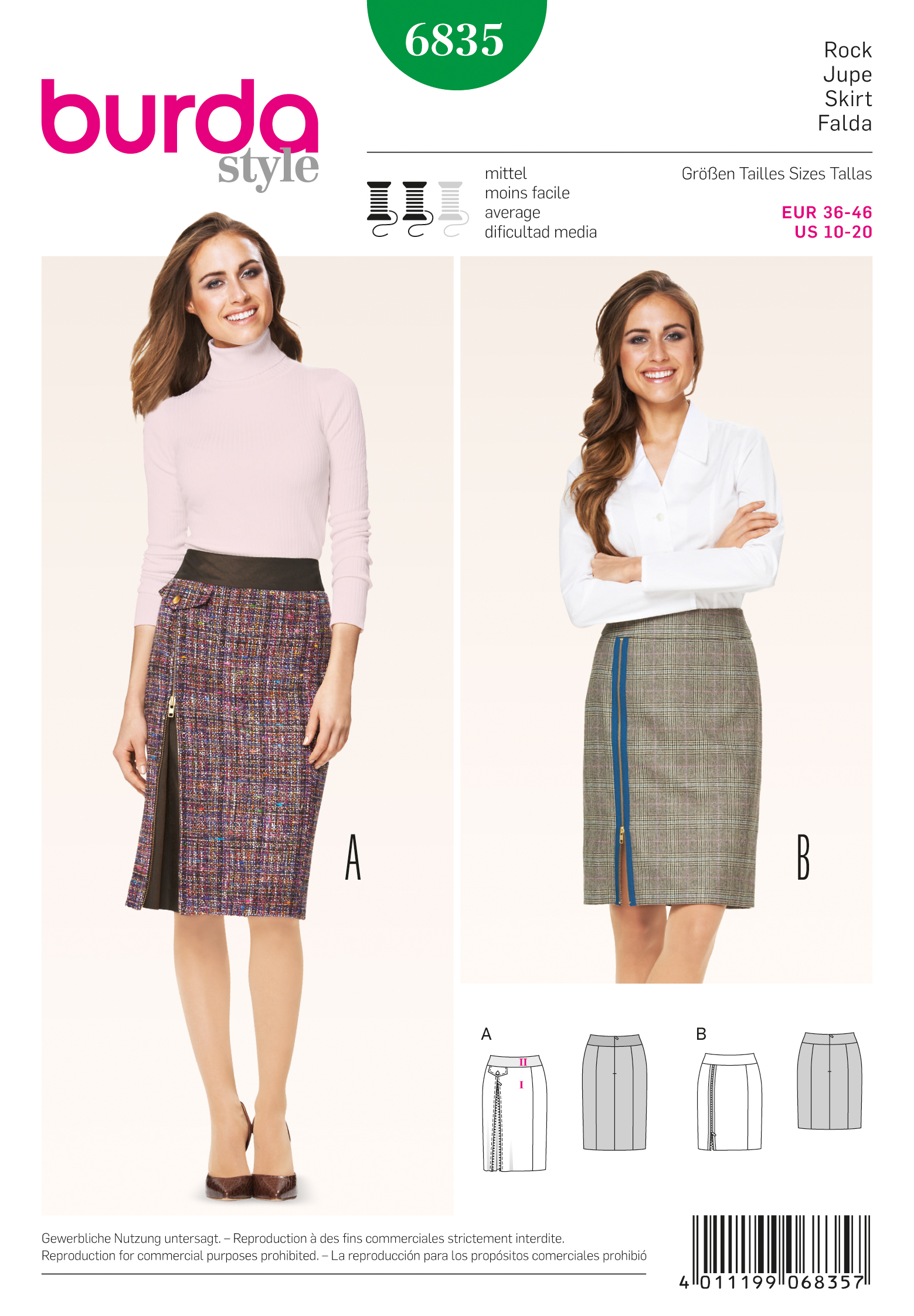 Burda Ladies Easy Sewing Pattern 8155 Pencil Skirts Burda-... Free UK P&P 