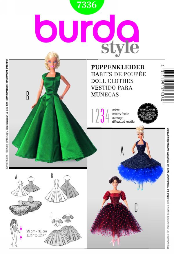 Barbie doll dress patterns online