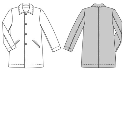 Burda 7780 Mens coat sewing pattern